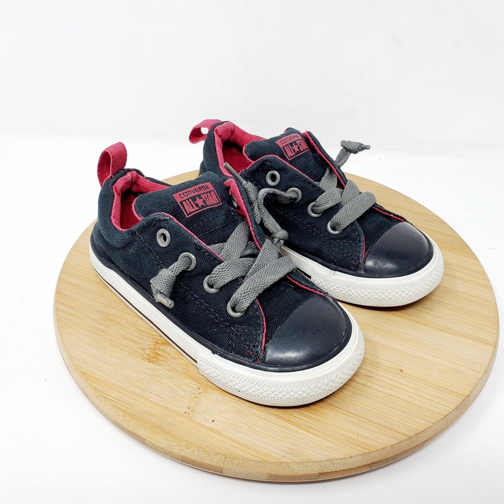 Converse Sneaker Kids 8 Toddler Black Red Chuck Taylor All Star Street Shoes Boy - Picture 5 of 10